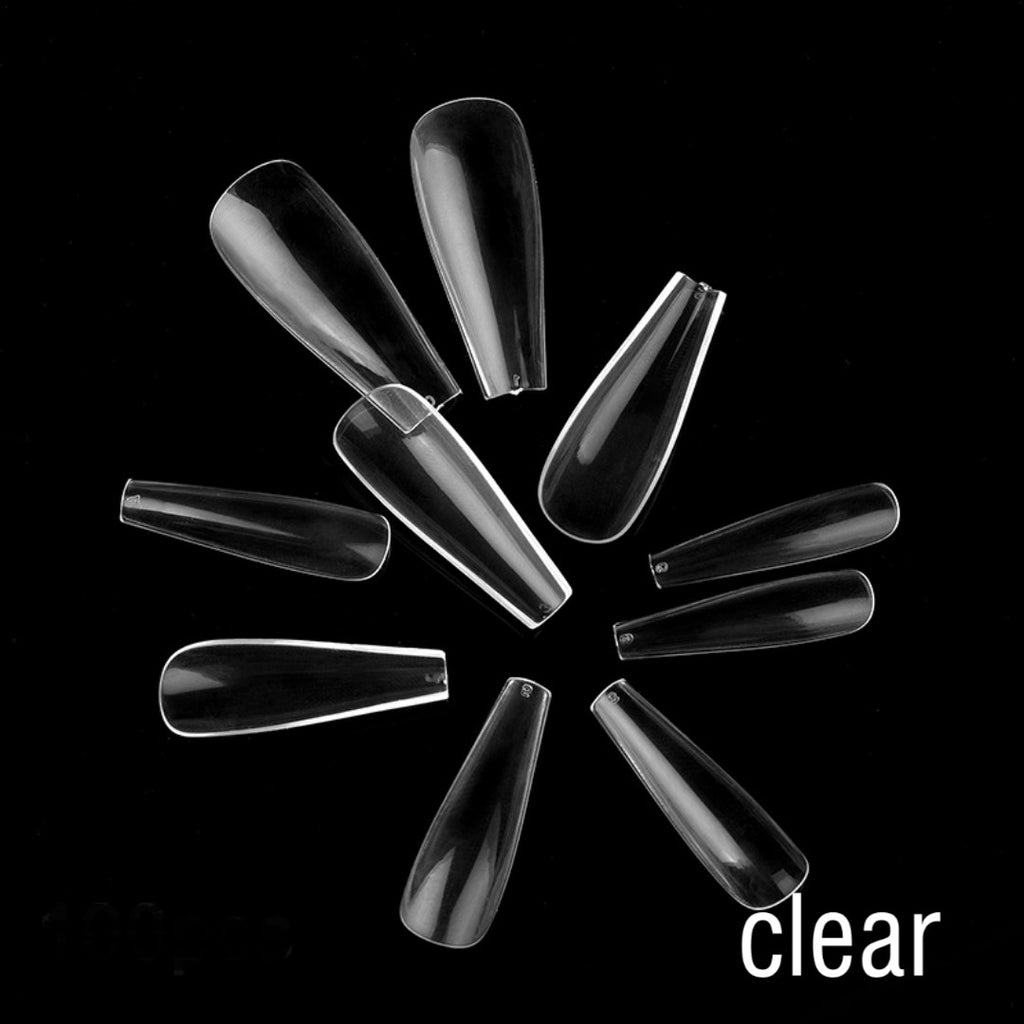 clear full cover tips coffin